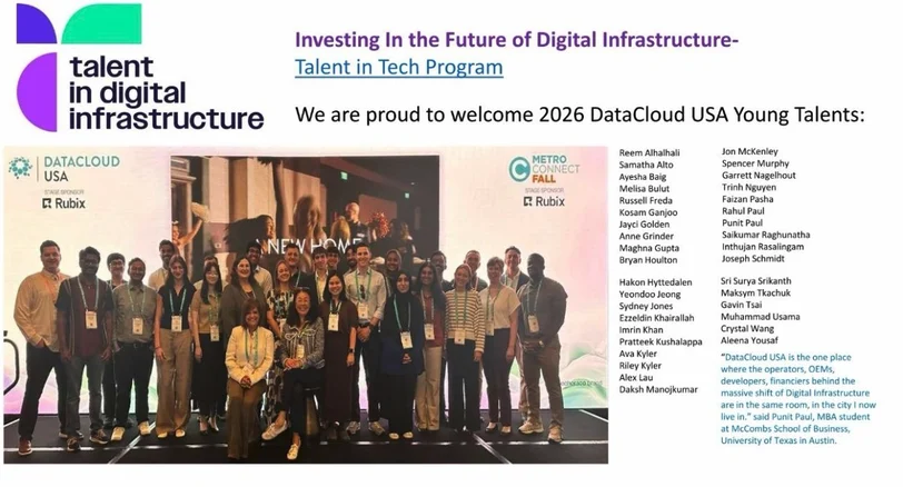 Elya McCleave with the Talent in Tech cohort at Datacloud USA 2026